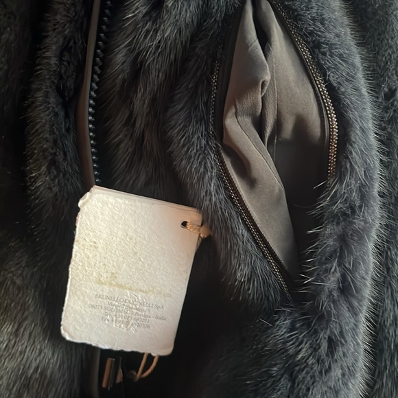 NWT Brunello Cucinelli Real Mink Reversible shearling Vest Monili Italy Size 44 - Picture 13 of 15